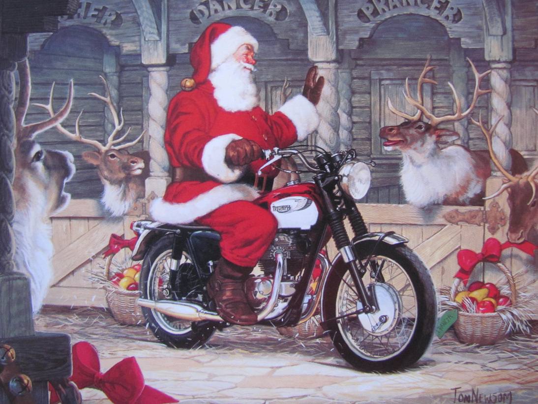 Motoblogn: Santa Rides A Motorcycle Christmas Card Collection