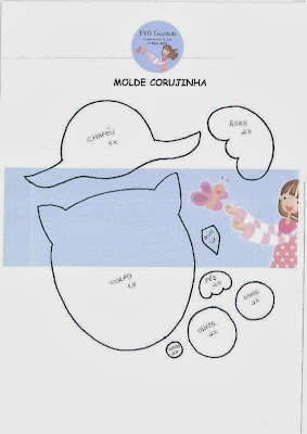 para - Lechuzita plana para cuaderno de la web Molde+Corujinha