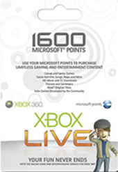 1600 Microsoft Points for Xbox 360