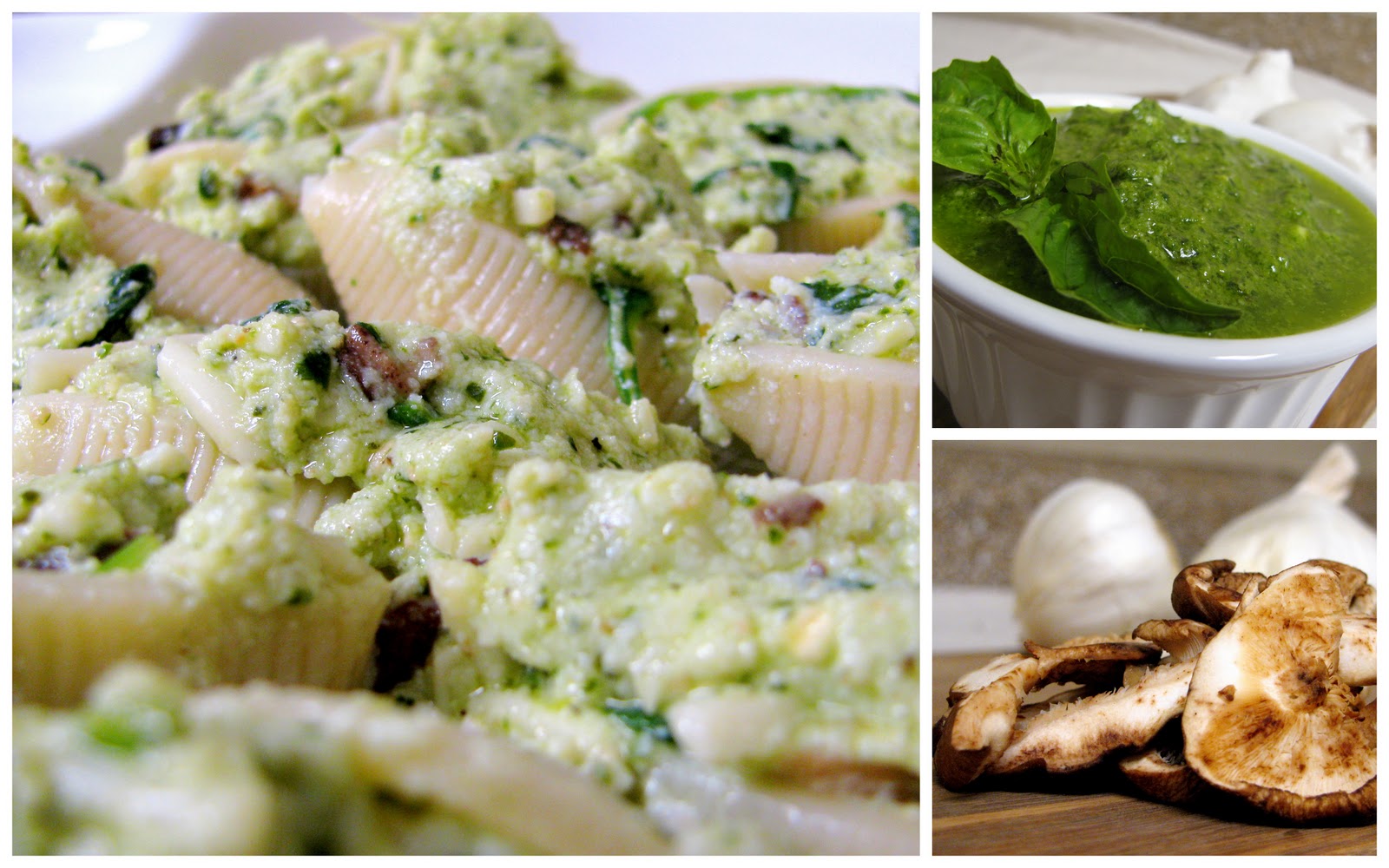 The Scattered Cook Pesto Cheese Stuffed Shells with Mushrooms & Spinach