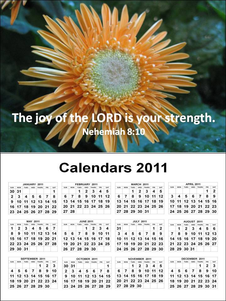 2011 calendar january to december. Free Christian 2011 Calendar
