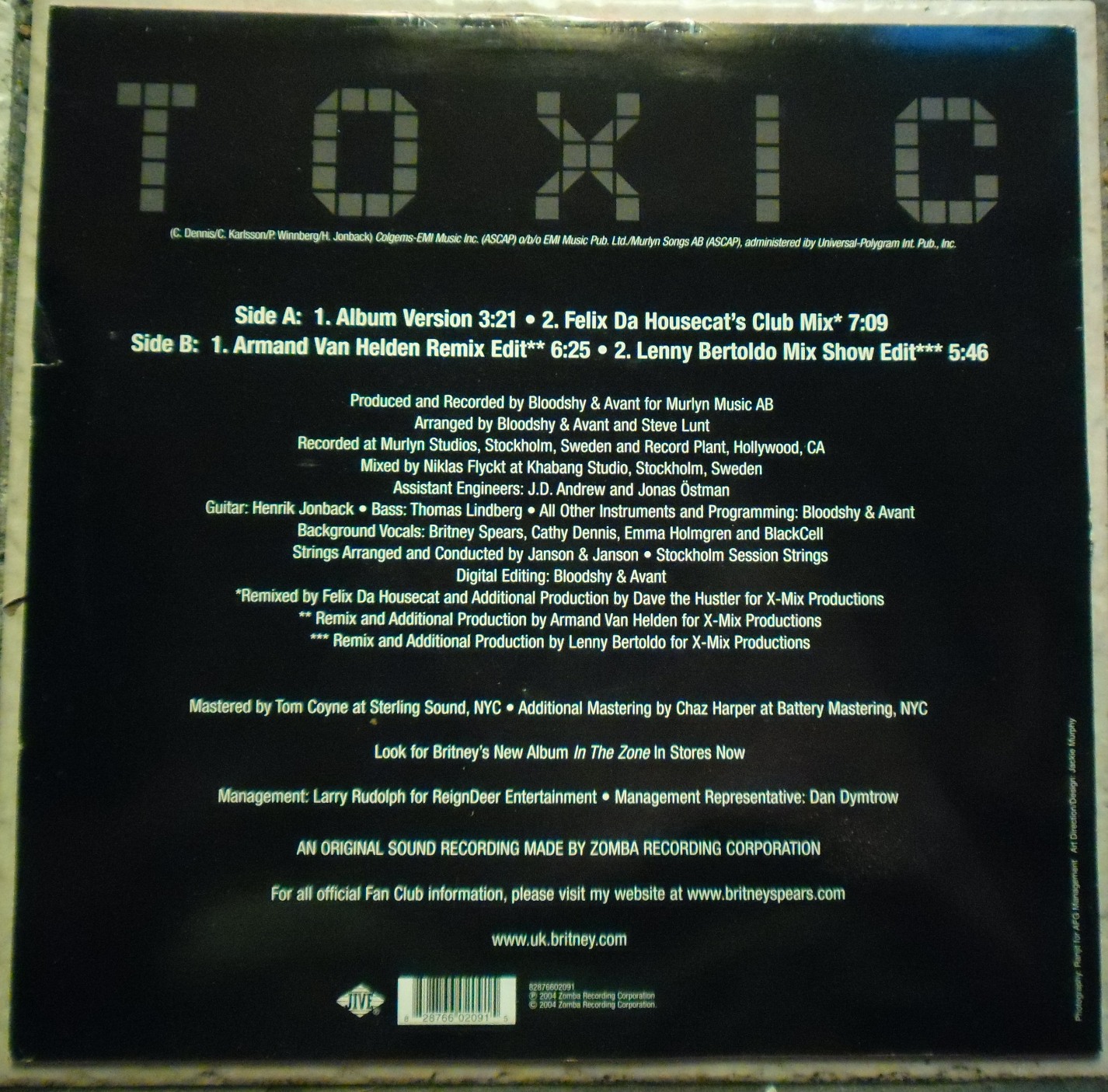 Britney Spears Collection Toxic [UK Vinyl Edition] One of the