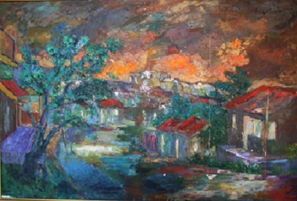 Villa Trina. Oleo 30" x 40"