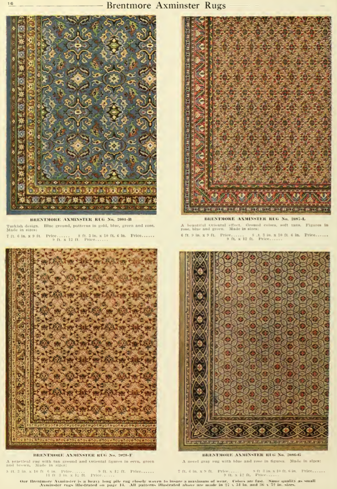 Laurelhurst Craftsman Bungalow Rug Designs from early 1900s