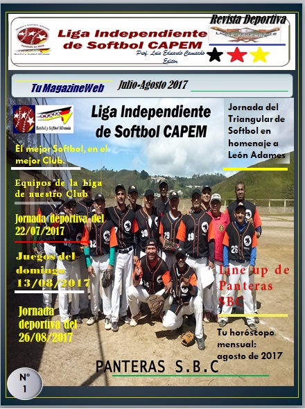 Magazine Softbol CAPEM Julio y Agosto 2017