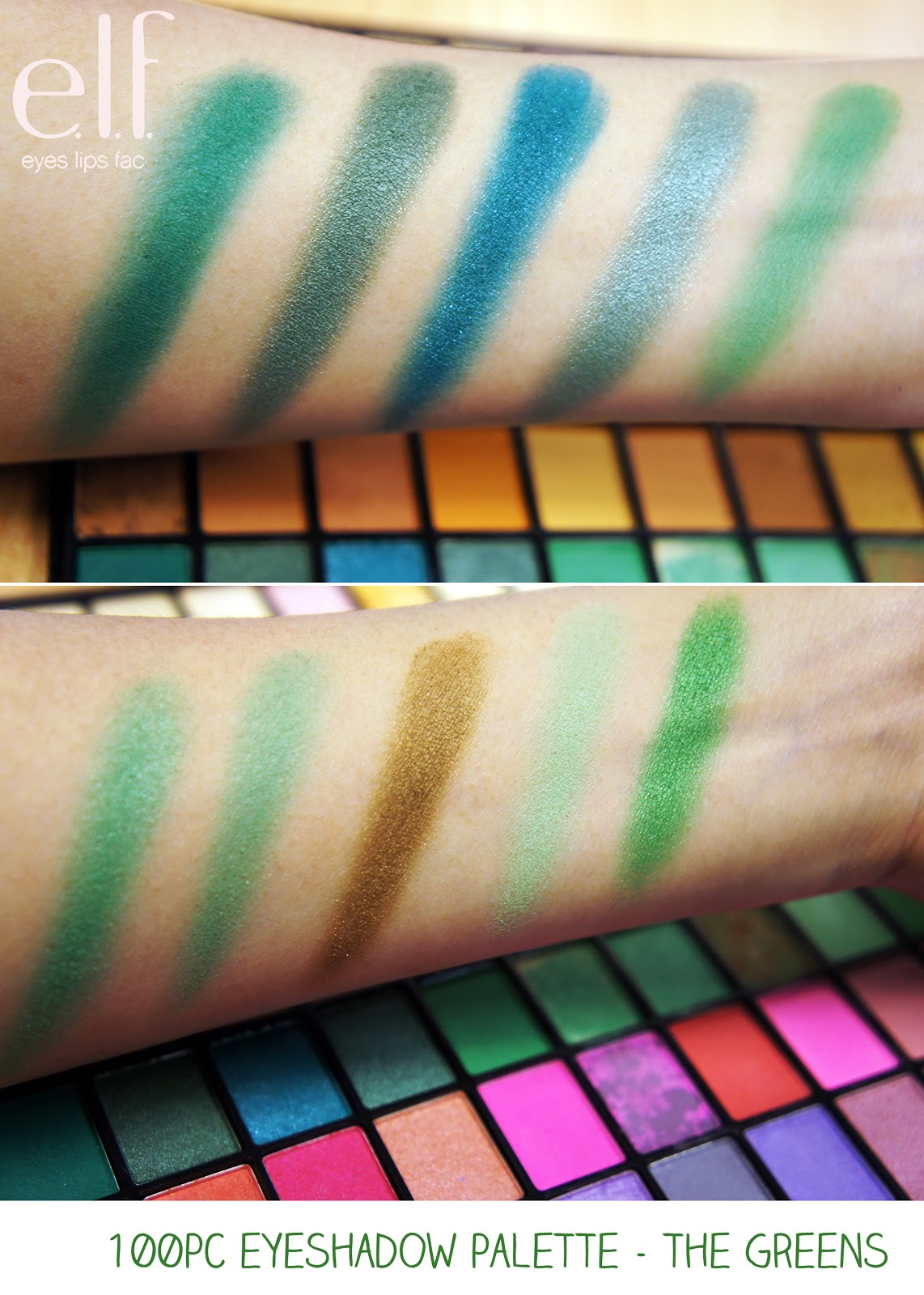 Me, My e.l.f. and I elf 100pc Eyeshadow Palette Marble Edition Swatches