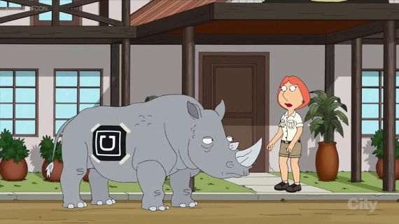 Rhino is the Uber Taxi/Cab in Abuja Nigeria according to Family Guy Rhino is the Uber Taxi/Cab in Abuja Nigeria according to Family Guy