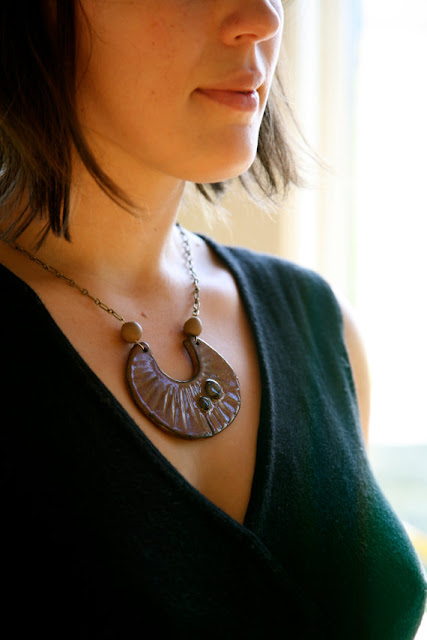 clay necklace, handmade necklace