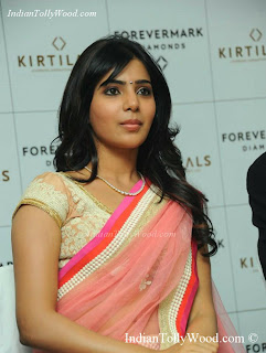 actress smantha latest pink saree photos