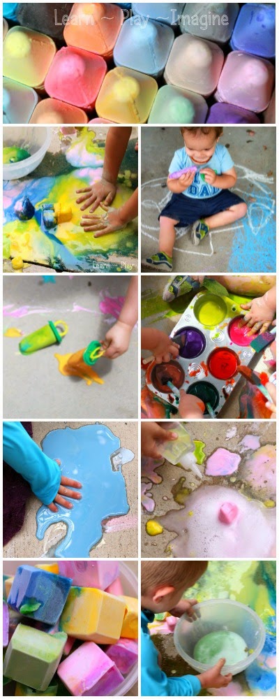 Ideas and activities for hosting a sidewalk chalk play date.  Invite your friends over for some messy summer fun!