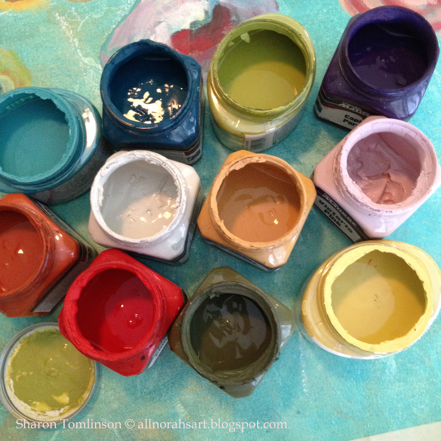Norah'S Painting a Floor Cloth