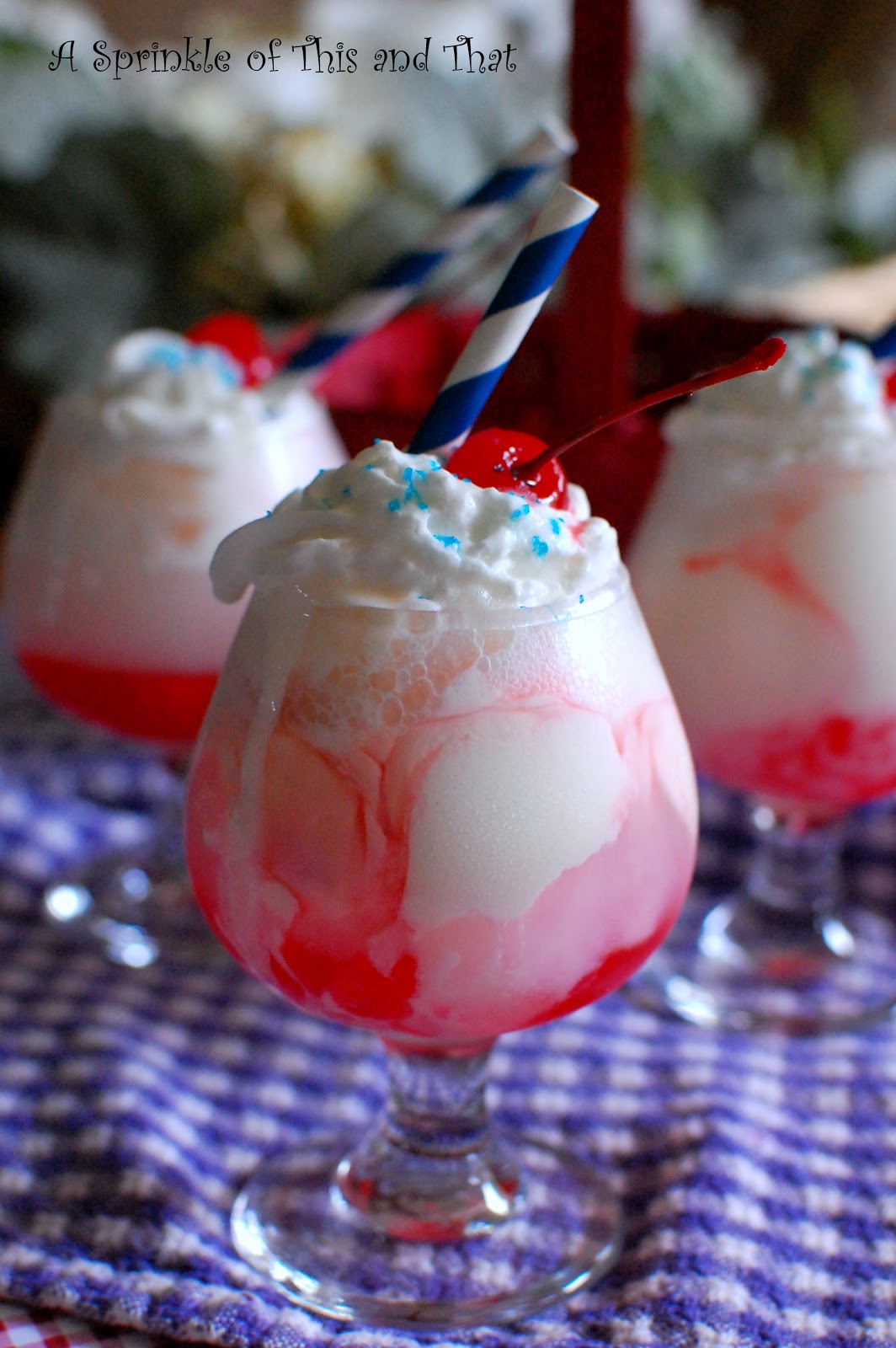 A Sprinkle of This and That Mini Cherry Soda Floats