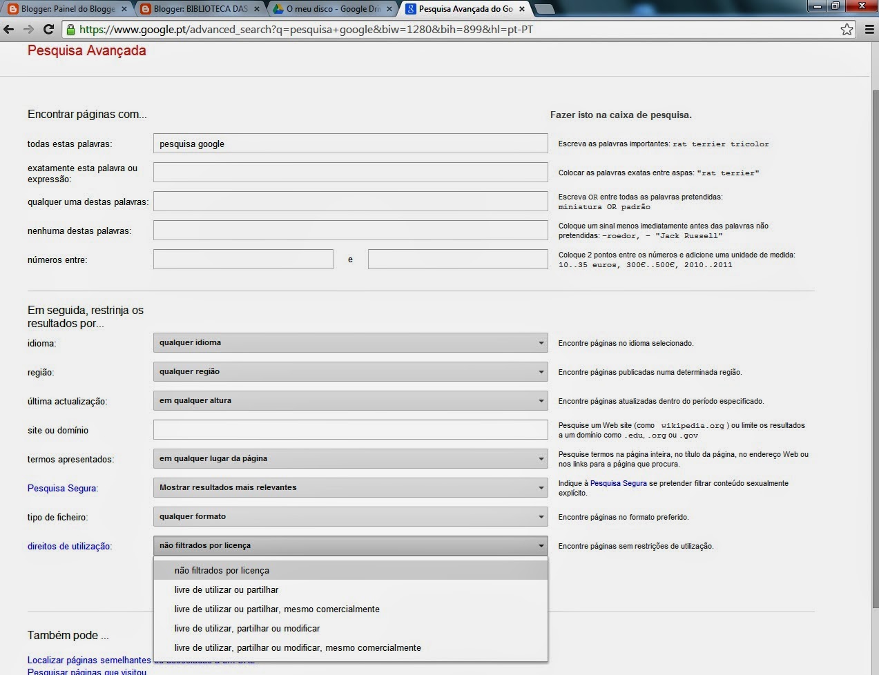  Pesquisa Avançada Direitos de Autor