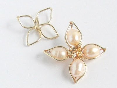 wire flower with pearls