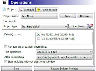 Defining Projects in Hard Disk Sentinel Professional
