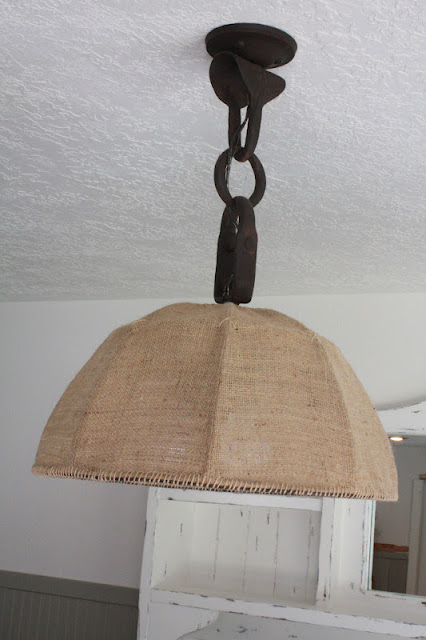 burlap dome pendant