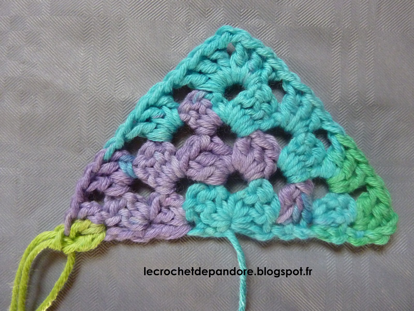 le Crochet de Pandore Tuto Half Granny Square
