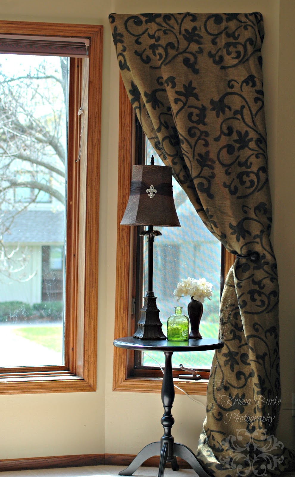 Pixie Dust Boutique Stenciled Burlap Curtains {this was just too fun not to post}