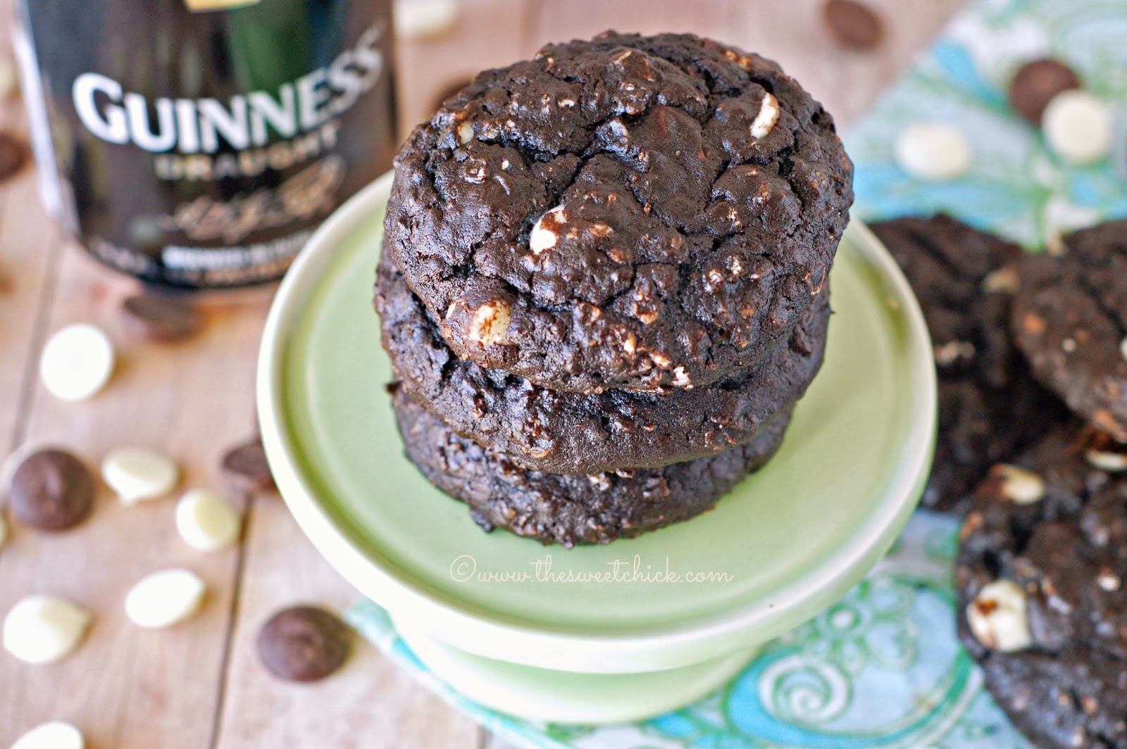 Dark Chocolate Guinness Cookies @www.thesweetchick.com