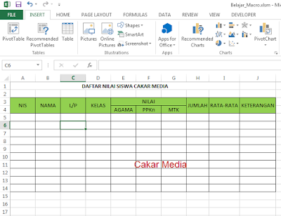Membuat Aplikasi Form Sederhana Di Ms.Excel 2013