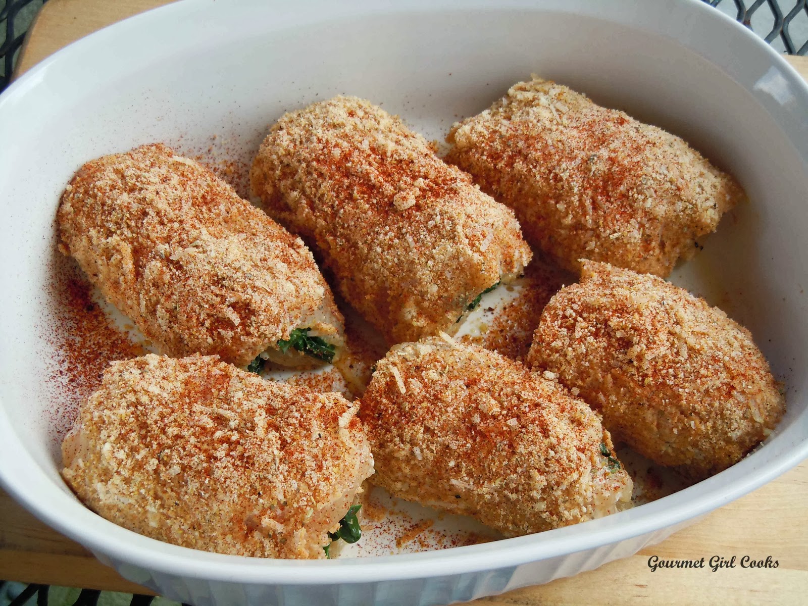 Gourmet Girl Cooks Chicken Cutlets Stuffed w/ Spinach, Prosciutto and