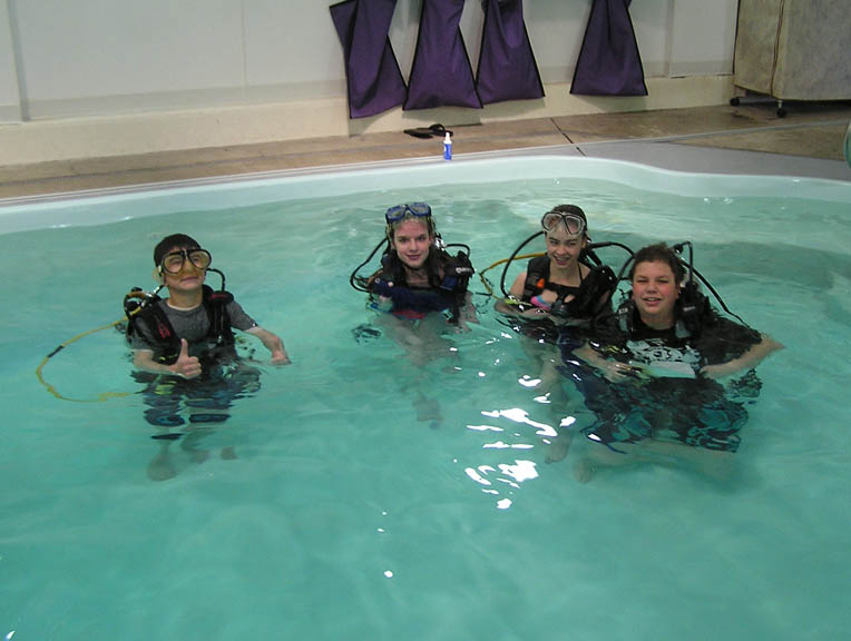 They were taken to the Scuba center to do the underwater training like real