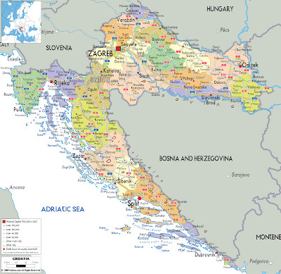 Croatie Carte Pays Département