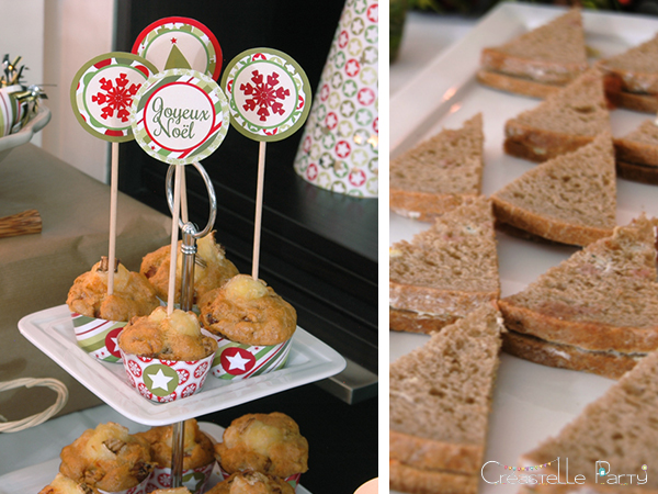 Sweet table Noël vert cakes salés / Evergreen Christmas  cheese muffins