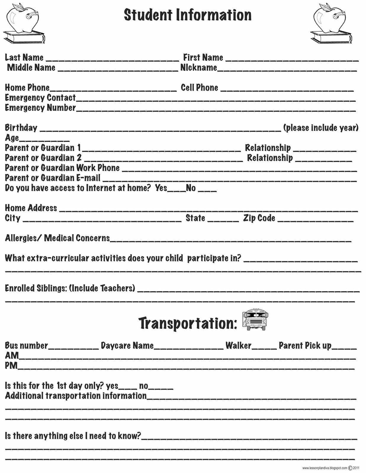 horne patricia student emergency form student information form