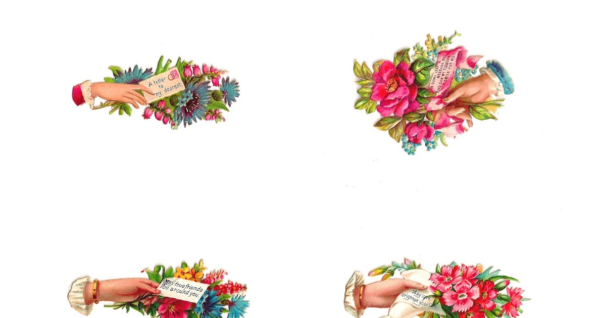 Antique Images Free Flower Digital Collage Sheet 4 Flower Digital