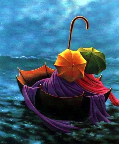 dos flores... Paraguas+mar
