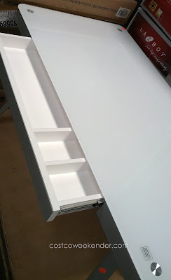 Tresanti Tech Desk – Tempered glass top, brushed aluminum