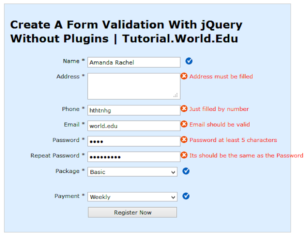 form example validation