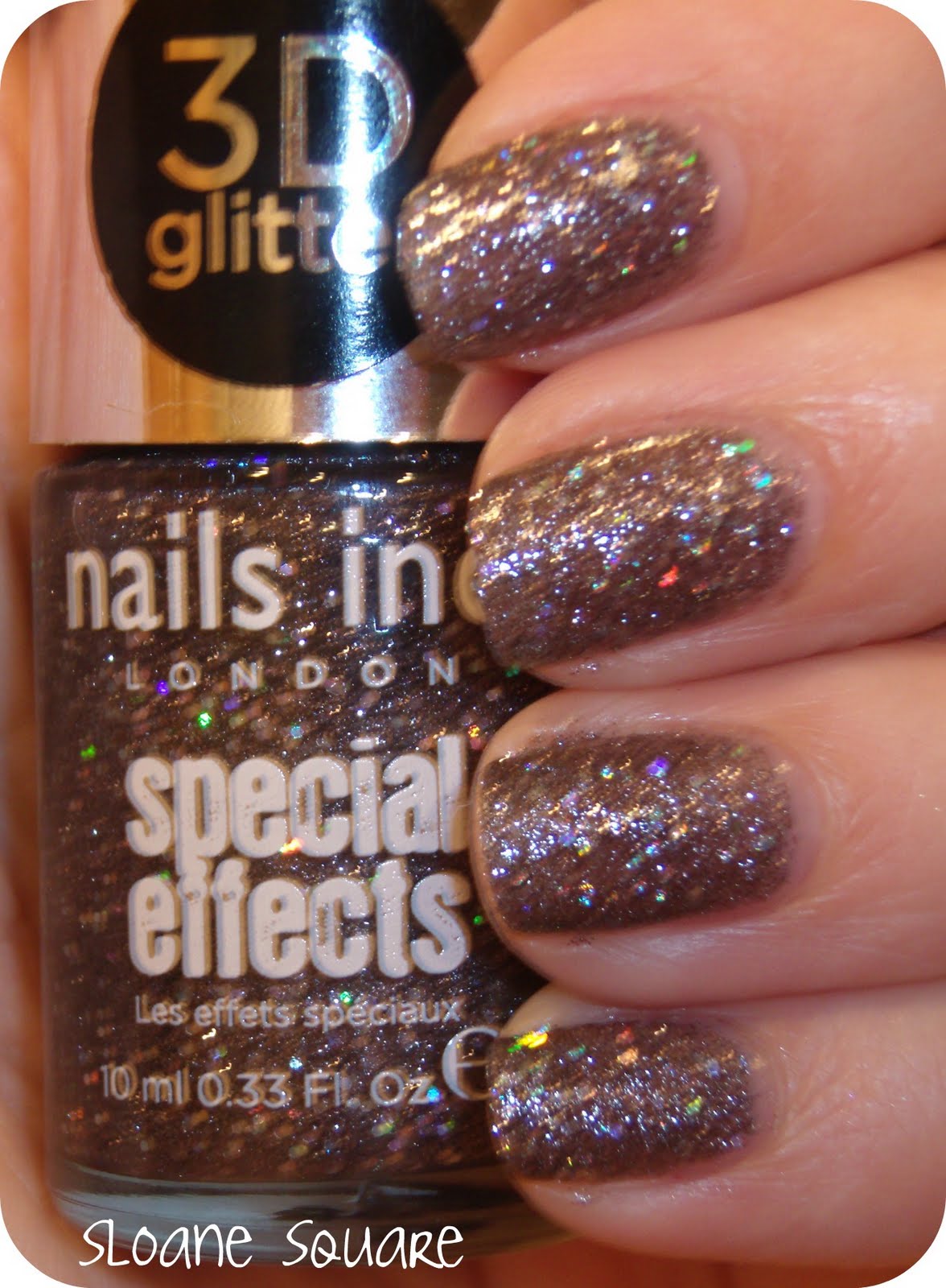 Nails Inc. Sloane Square 3D Glitter Nail Polish Pictures and Review