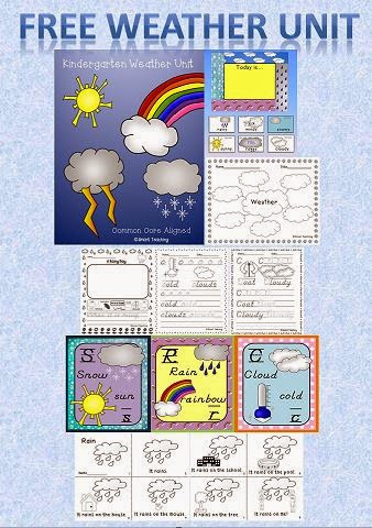 Classroom Freebies Too: Free Kindergarten Weather Unit