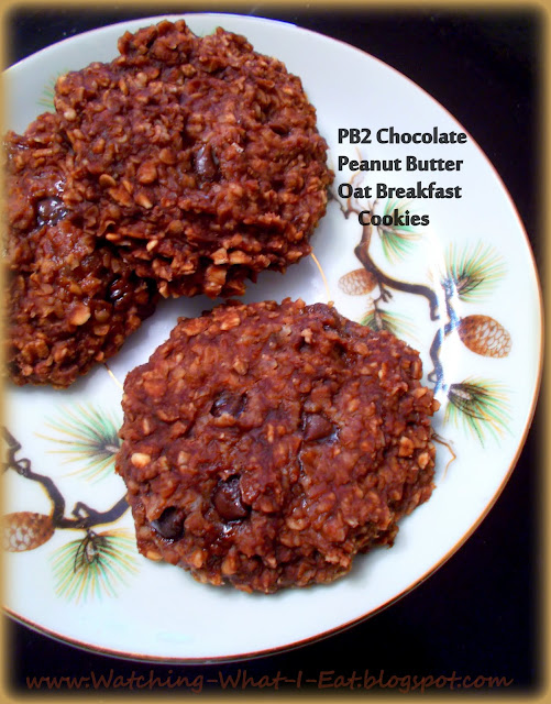 Watching What I Eat PB2 Chocolate Peanut Butter Oat Breakfast Cookies