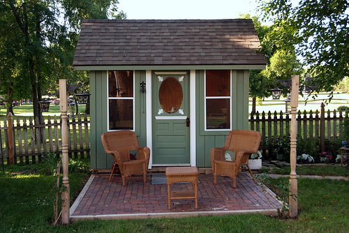 Fort A Day: TINY GREEN CABIN- A backyard shed/office/and ...