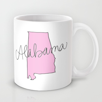 alabama pink coffee mug