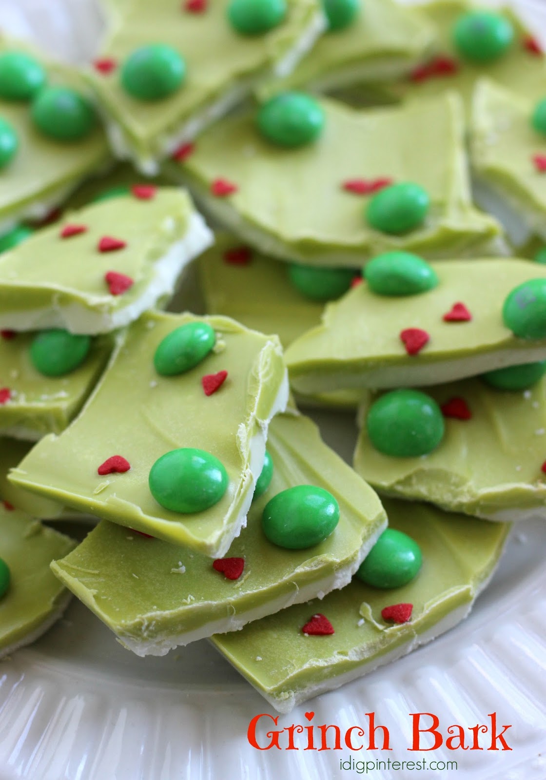 Grinch Bark! The perfect chocolate bark for kids to make!