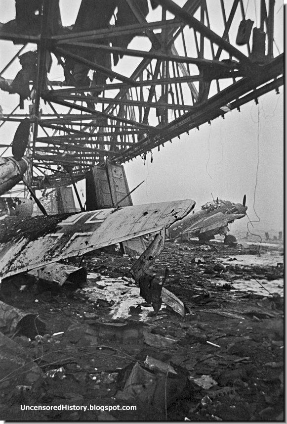 Destroyed German warplanes East Prussia