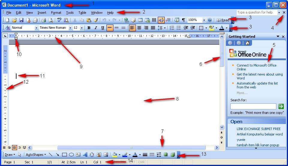 Bagian pada microsoft word dan fungsinya