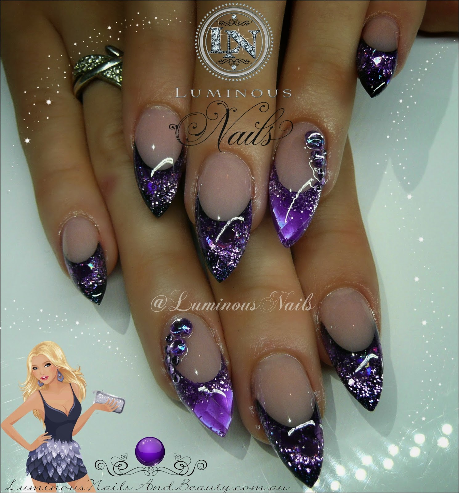 mardi gras inspired nails