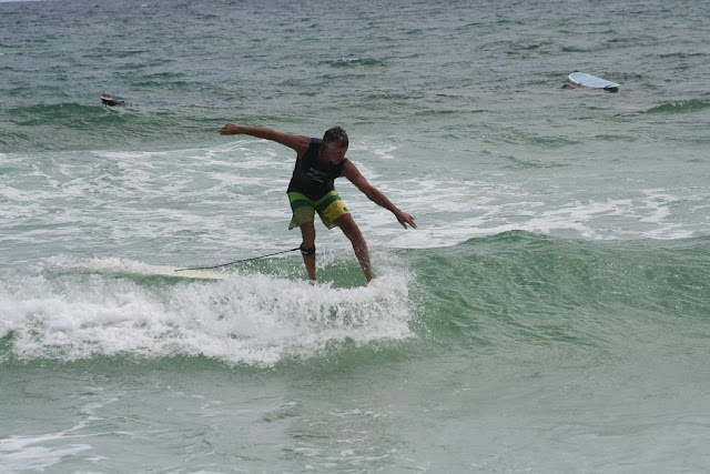 Kendall Roose hanging five at Pensacola Beach on Sunday May 13, 2012
