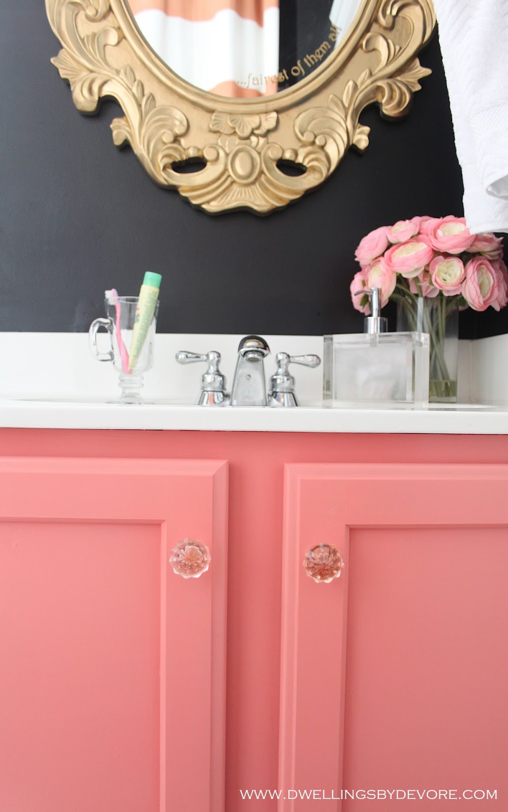 Dwellings By DeVore pink bathroom vanity