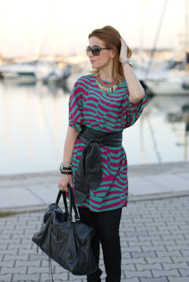 oasap striped dress, maxi tee