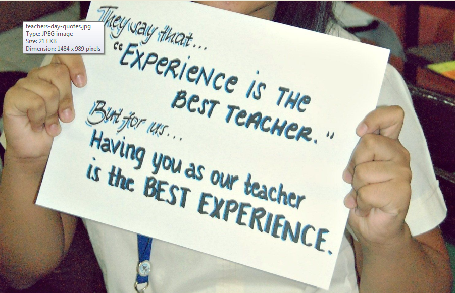 experience is the best teacher speech