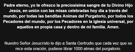 Oración para librar mil Almas del Purgatorio