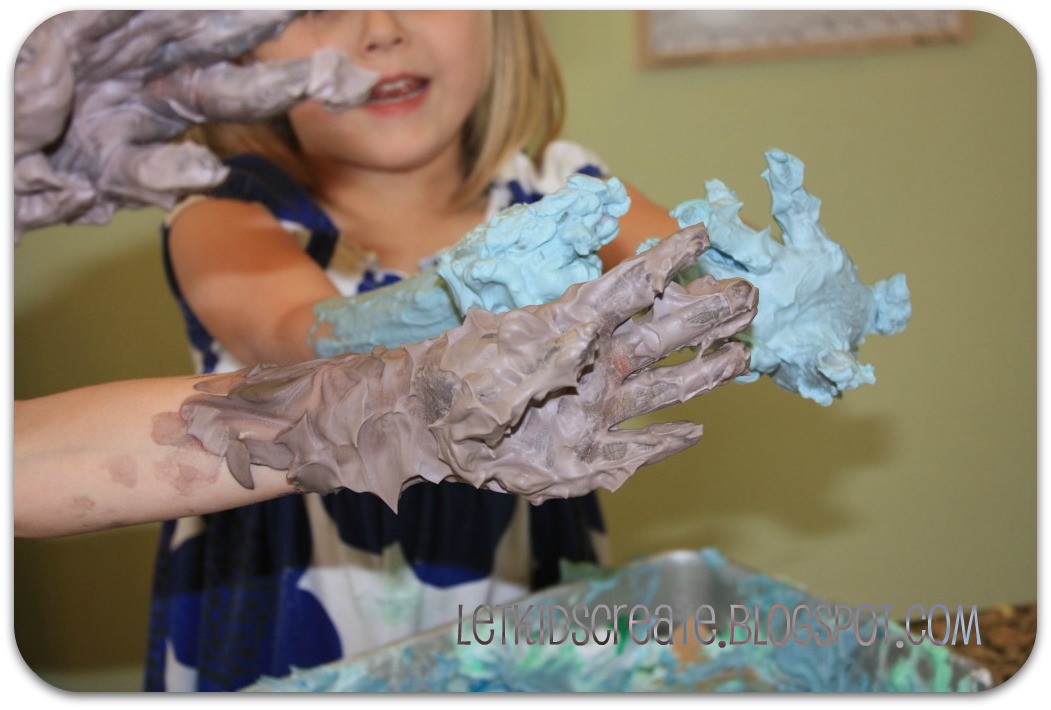 Let Kids Create Finger painting with shaving cream
