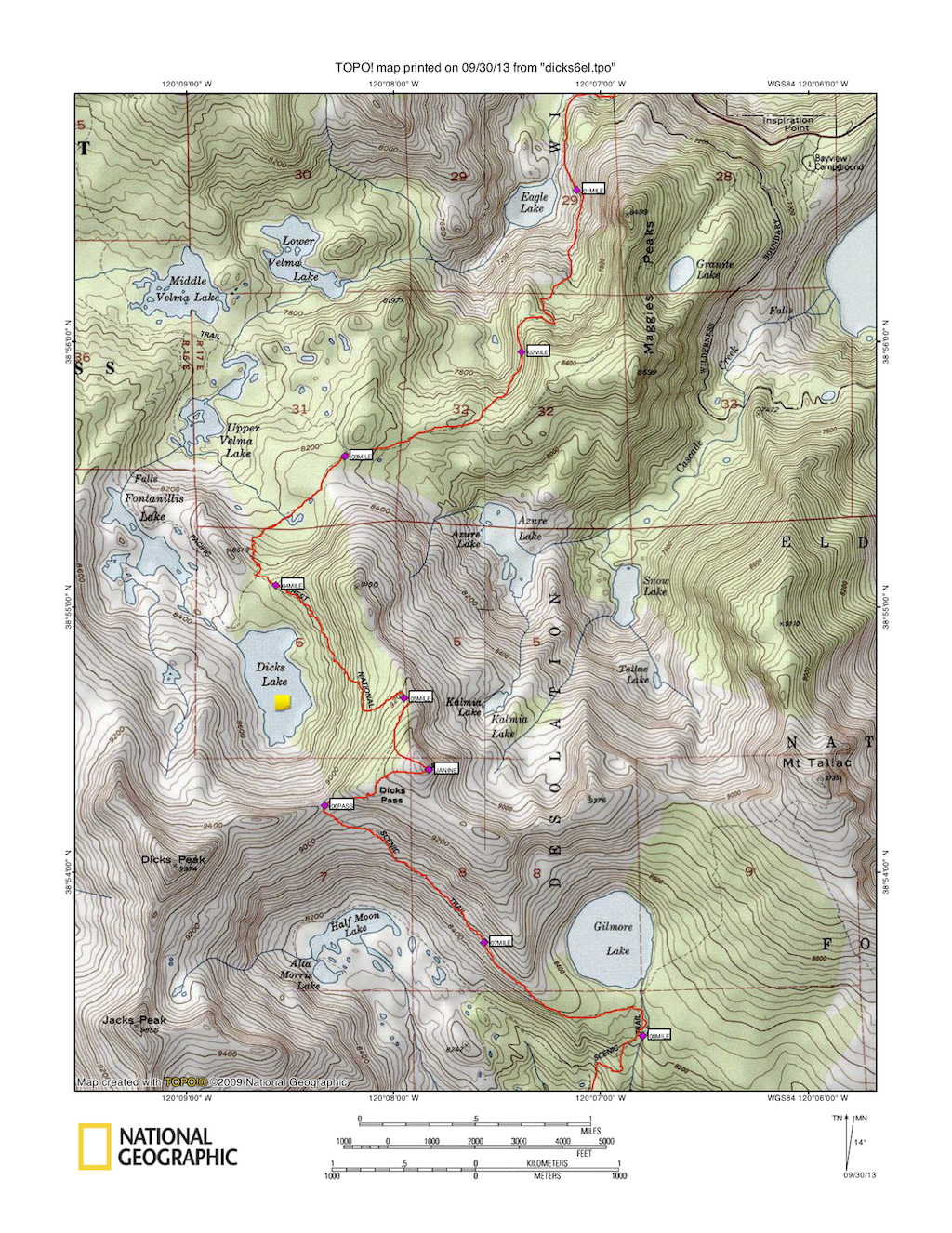 Topographic Map Of Desolation Wilderness United States Map