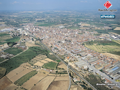 Binéfar visto desde el aire.